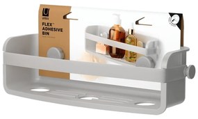 Szürke öntapadós újrahasznosított műanyag fürdőszobai polc Flex Adhesive – Umbra