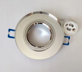 Halogén mennyezeti lámpatest, süllyesztett, üveg, Led GU10-hez