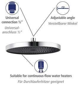 Fényes ezüstszínű rozsdamentes acél zuhanyszett 120 cm Soft Water – Wenko