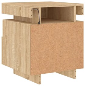 sonoma tölgy színű éjjeliszekrény LED-ekkel 40 x 39 x 48,5 cm