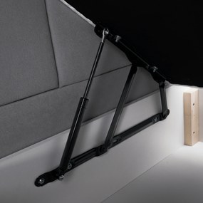 Boxspring ágy, 200x200, szürke, APRIL