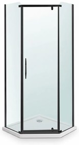 Celtic 90x90 cm ötszögletű zuhanykabin zuhanytálcával fekete