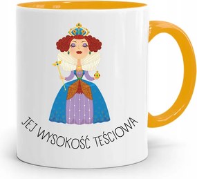 Sárga Anyós Bögre Őfelsége Anyós Nyomtatott Fényképpel