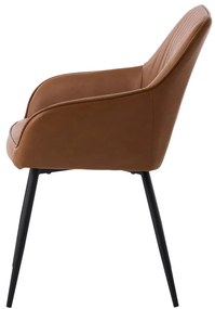 Barna kárpitozott karfás étkezőfotel szett 2 db-os Nolan Stripe – Unique Furniture