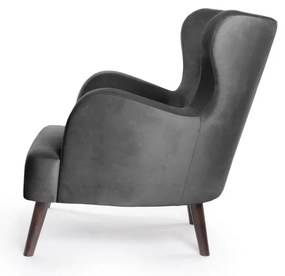 Sötétszürke bársony füles fotel Noemye – Bonami Selection