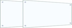 vidaXL Konyhai splashback 2 pcs Átlátszó 90 x 40 cm edzett üveg
