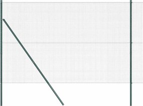 vidaXL Kerítésoszlop Zöld 10 x 1,6 m (16 x 16 mm háló) Acél és PVC