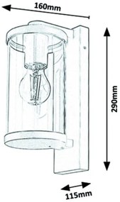 Rabalux - Kültéri fali lámpa 1xE27/60W/230V IP44