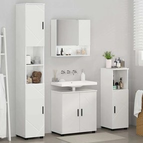 Fürdőszoba bútor szett 4 pcs Magasfényű fehér 61 x 35 x 64 cm