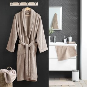 Világosbarna pamut fürdőköpeny M Tendresse – douceur d'intérieur
