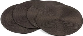 Deco tányéralátét kerek, sötétbarna, átmérő 35 cm, 4 db-os készlet