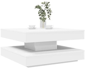 Fehér dohányzóasztal 360 fokban forgatható 70x70x34,5 cm