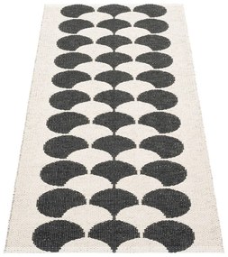 Fekete-krémszínű kültéri-beltéri futószőnyeg 70x150 cm Poppy Black Vanilla – Pappelina