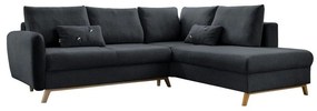 Scandic Lagom L sötétszürke kinyitható kanapé, jobb oldalas - Miuform
