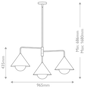 Alora Mood ALM-REMYCK3-GD - REMYCK rúdfüggeszték 3xE27/60W/230V arany