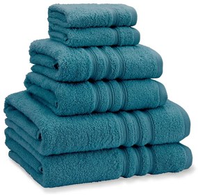 Kékeszöld frottír pamut törölköző és fürdőlepedő készlet 6 db-os Zero Twist – Catherine Lansfield