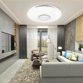 LED RGBW dimmelhető mennyezeti lámpatest beépített hangszóróval LED/60W/230V fehér + távirányító