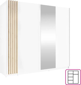 Szekrény, 2D-200, fehér/artisan tölgy, BAJADERO TYP 2