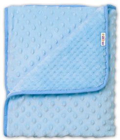 Baby Nellys Gyerekek luxus kétoldalas takaróval minky 80x90 cm, kék