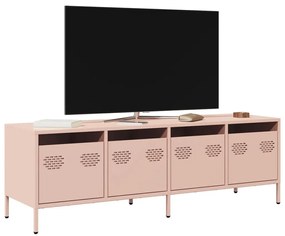 rózsaszín hidegen hengerelt acél TV-szekrény 135x39x43,5 cm
