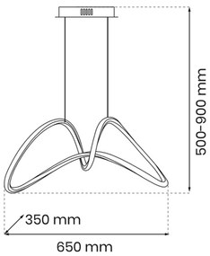 LED Csillár zsinóron TESORO LED/48W/230V arany
