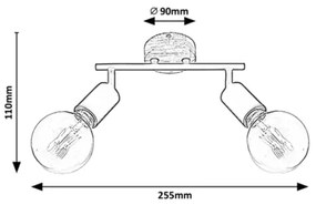 Rabalux 3977 - Spotlámpa PABLO 2xE27/40W/230V