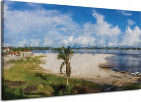 Vászonkép Tengerpart Víz Pálma Nap Tó 120x70 cm