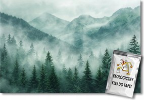 Fotótapéta Flizelina Tájkép Kilátás Hegyek Erdő Fák Köd 150x105 ragasztó