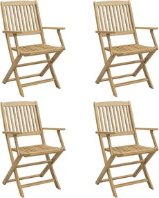 vidaXL 4 db összecsukható tömör akácfa kerti szék 54x61x88 cm