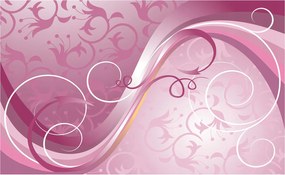 Flizelin fotótapéta Rózsa vonalak Absztrakt Fehér háttér Finom 416x254 +ragasztó