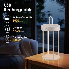 LED fényerőszabályozható kültéri újratölthető érintésvezérlésű asztali lámpa GENTLE LED/1,5W/3,7V 3000 mAh IP44 fehér