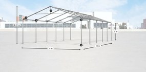 Raktárcsarnok/garázs 5x10x2m Comfort PVC 560g
