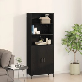fekete tölgyű magas szekrény 69.5x34x180 cm szerelt fa