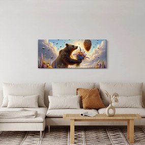 Kép - Medve és méhek (120x50 cm)