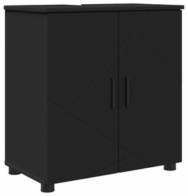 Fürdőszoba Székény polcokkal Fekete 61 x 35 x 64 cm Faanyag