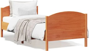vidaXL viaszbarna tömör fenyőfa ágy matrac nélkül 90 x 200 cm