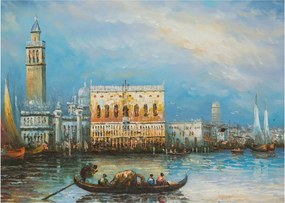 Kép - gondola Velencén áthaladva, olajfestmény (70x50 cm)