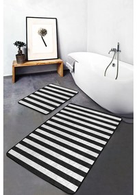 Fehér-fekete fürdőszobai kilépő szett 2 db-os 60x100 cm – Mila Home