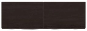sötétbarna kezelt tömör tölgyfa fali polc 120 x 40 x (2-6) cm