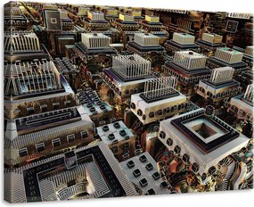 Vászonkép 70x50 Futurisztikus város absztrakt geometria technológia világ
