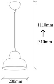 Aranyszínű függőlámpa fém búrával ø 20 cm Berceste – Opviq lights