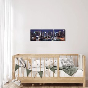 Kép - New York-i felhőkarcolók megvilágítva (órával) (90x30 cm)