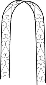 Outsunny Rózsaíves, Acél Kertíves Mászó Növényekhez, 125 x 37 x 230 cm Kert Dekoráció, Fekete | Aosom