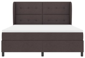 Boxspring Ágy Matrac nélkül Sötétbarna, 180x200 cm, Szövet
