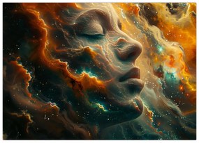 Üveg kép - Arc az űrben (70x50 cm)