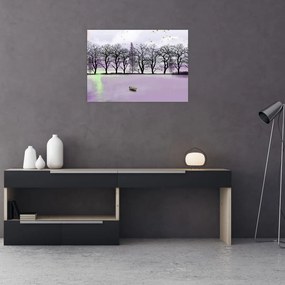 Kép - Bárkák a tavon (70x50 cm)