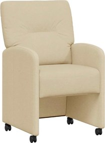 vidaXL Kerekes Étkező Székek 2 pcs Krém 57 x 67 x 95 cm szövet