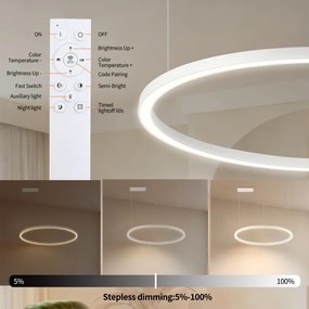Brilagi - PORTOFINO fényerőszabályozható LED csillár kábelen LED/60W/230V, átm. 80 cm, fehér +DO