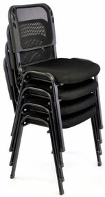 Készlet rakásolható konferencia székból 2 darab - fekete