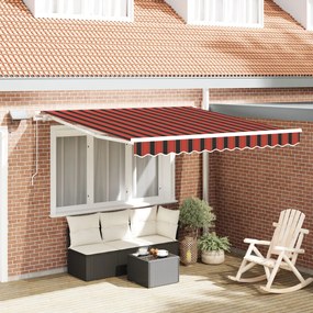 Manuális Behúzható Napernyő LED-del Narancs és Barna 300x250 cm